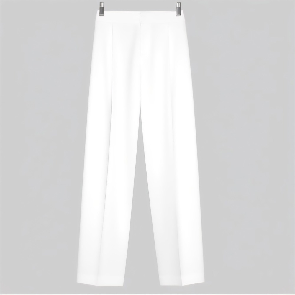 DEREK LAM 10 CROSBY White Trousers Wide Leg Pleated Women's 2 High Waist Preppy - Picture 14 of 15